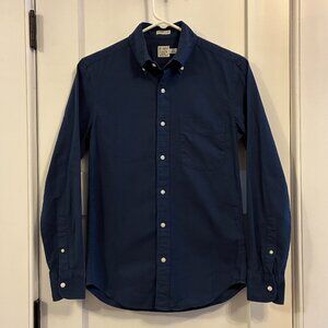 J. Crew Broken-in Organic Cotton Oxford Shirt Navy Blue Size XS Slim Untucked